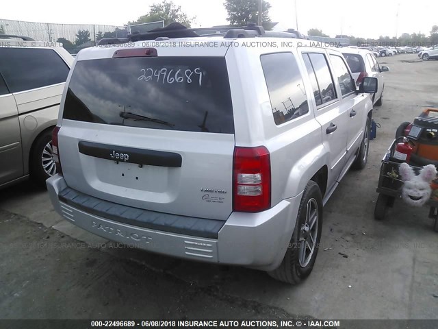 1J8FT48B89D218040 - 2009 JEEP PATRIOT LIMITED SILVER photo 4