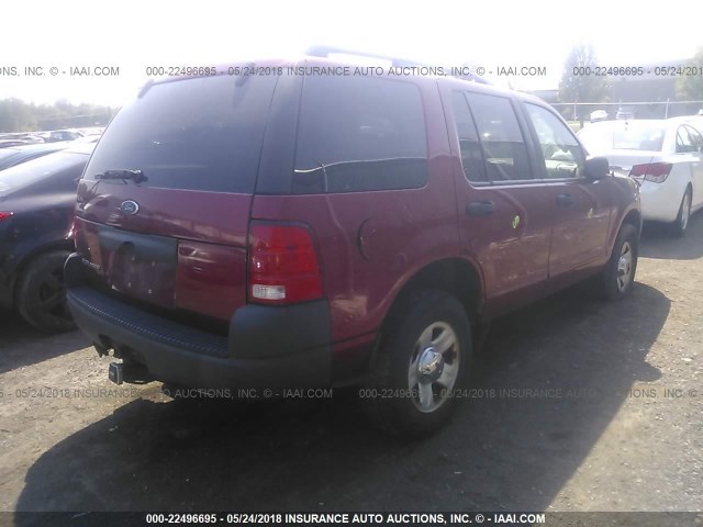 1FMZU72K83UA29855 - 2003 FORD EXPLORER XLS/XLS SPORT RED photo 4