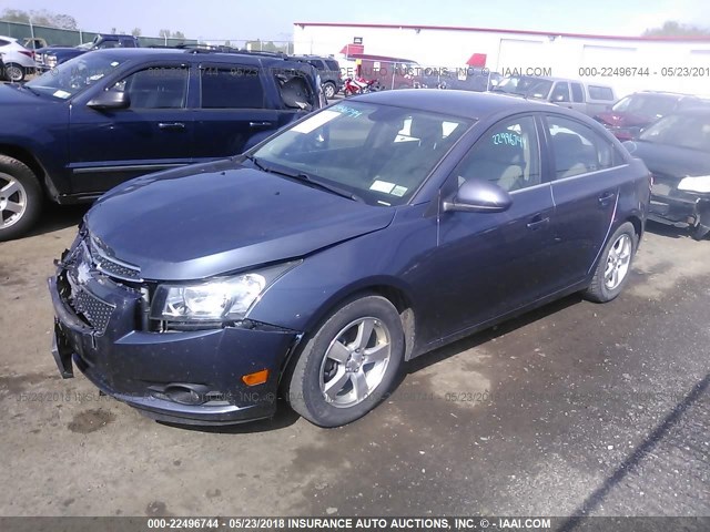 1G1PC5SB4E7141811 - 2014 CHEVROLET CRUZE LT BLUE photo 2