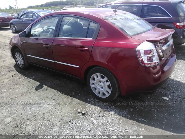 3N1AB6AP3BL633775 - 2011 NISSAN SENTRA 2.0/2.0S/SR/2.0SL RED photo 3