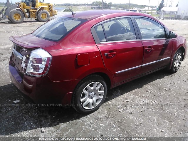 3N1AB6AP3BL633775 - 2011 NISSAN SENTRA 2.0/2.0S/SR/2.0SL RED photo 4