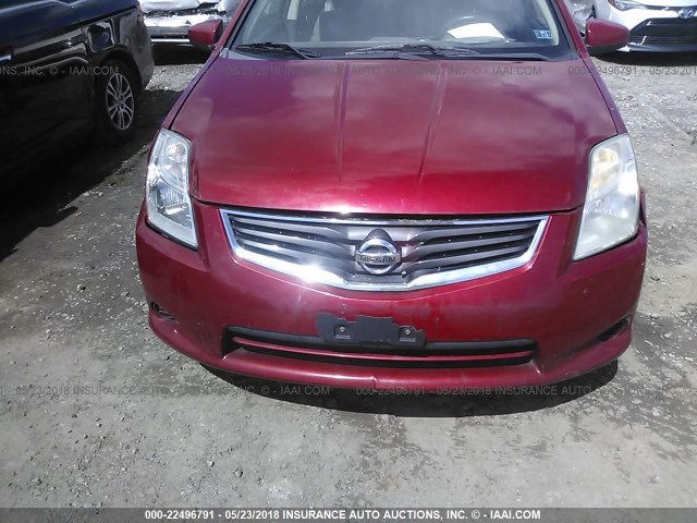 3N1AB6AP3BL633775 - 2011 NISSAN SENTRA 2.0/2.0S/SR/2.0SL RED photo 6