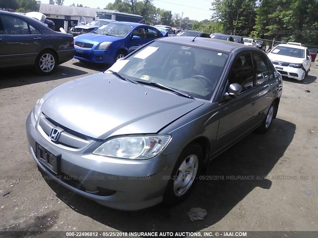 JHMES966X4S021561 - 2004 HONDA CIVIC HYBRID GRAY photo 2