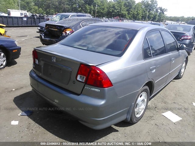 JHMES966X4S021561 - 2004 HONDA CIVIC HYBRID GRAY photo 4