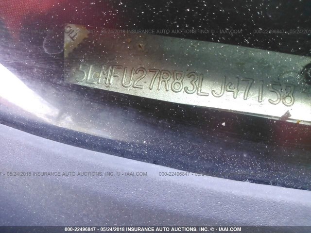 5LMFU27R83LJ47158 - 2003 LINCOLN NAVIGATOR WHITE photo 9