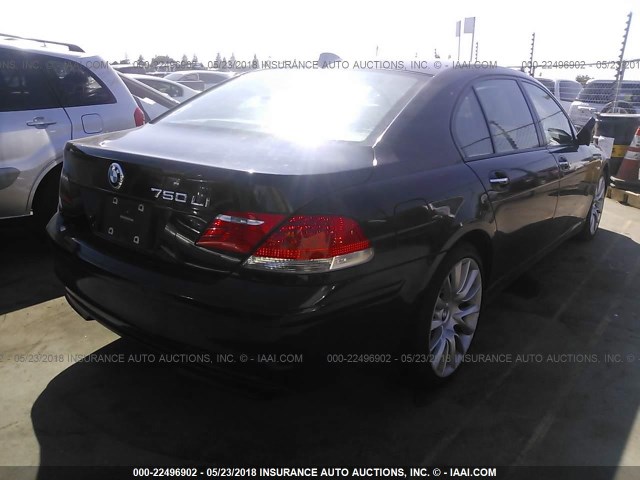 WBAHN83507DT72643 - 2007 BMW 750 BLACK photo 4