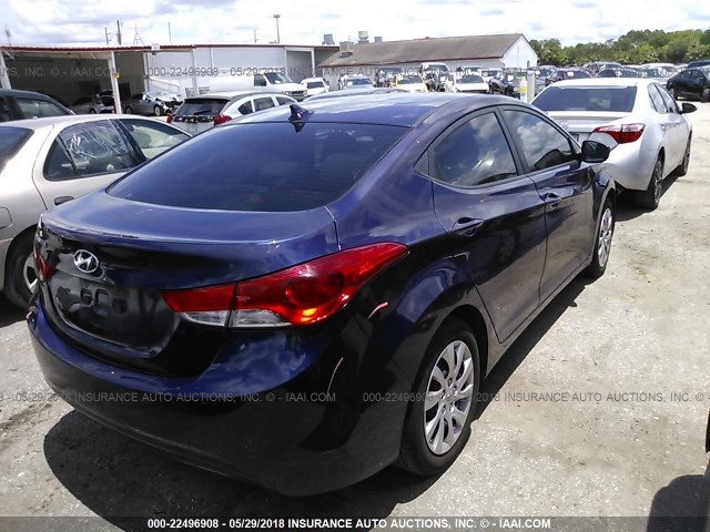 5NPDH4AE6BH022506 - 2011 HYUNDAI ELANTRA GLS/LIMITED BLUE photo 4