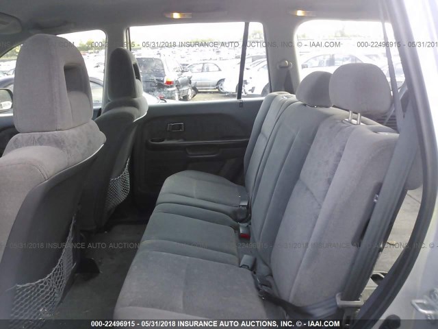 2HKYF18105H514252 - 2005 HONDA PILOT LX SILVER photo 8