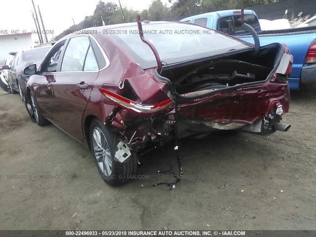 4T1BF1FKXHU650508 - 2017 TOYOTA CAMRY LE/XLE/SE/XSE 红色 照片 3