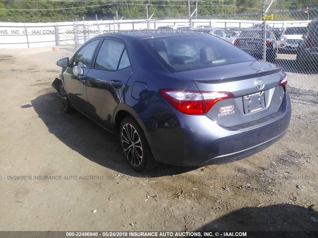 5YFBURHE0FP256266 - 2015 TOYOTA COROLLA L/LE/LE PLS/PRM/S/S PLS BLUE photo 3