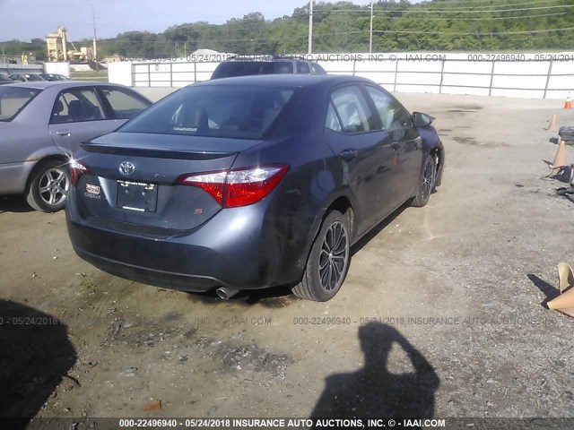 5YFBURHE0FP256266 - 2015 TOYOTA COROLLA L/LE/LE PLS/PRM/S/S PLS BLUE photo 4