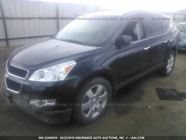 1GNKVGED3BJ355280 - 2011 CHEVROLET TRAVERSE LT BLACK photo 2