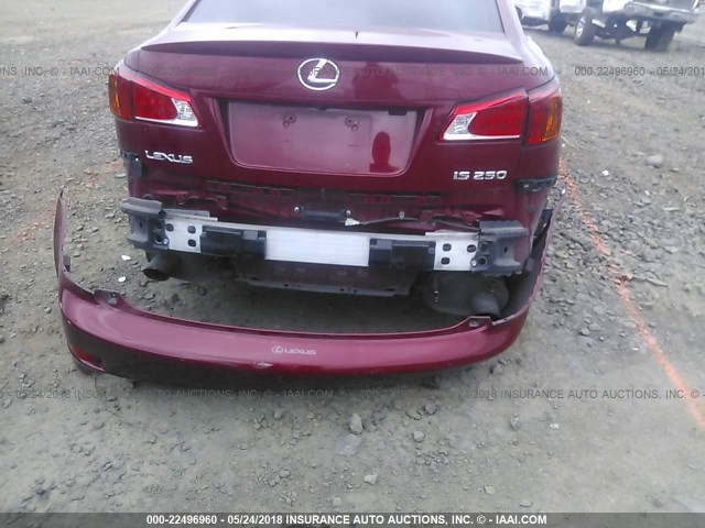 JTHBF5C26A5108370 - 2010 LEXUS IS 250 RED photo 6