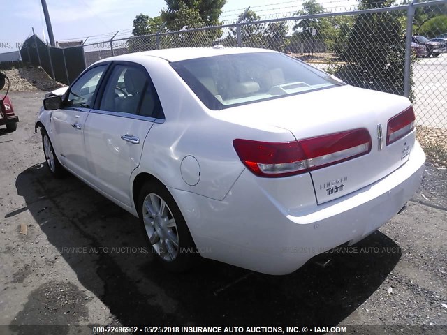 3LNDL2L3XCR832598 - 2012 LINCOLN MKZ HYBRID WHITE photo 3