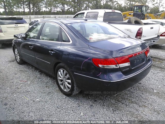 KMHFC46F37A231687 - 2007 HYUNDAI AZERA SE/LIMITED BLUE photo 3