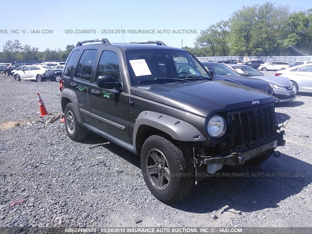 1J4GL38K15W725540 - 2005 JEEP LIBERTY RENEGADE GREEN photo 1