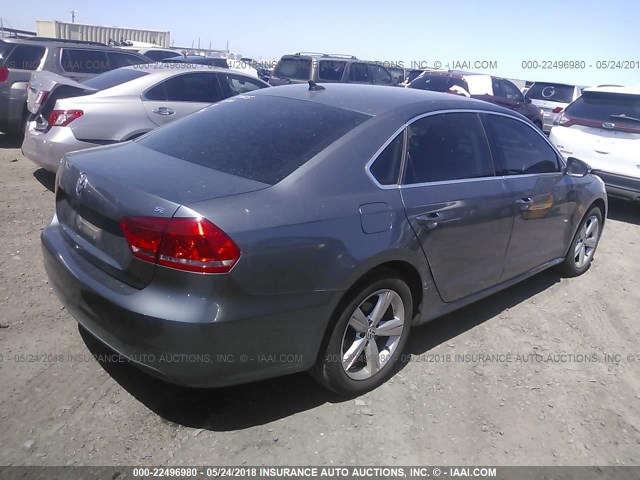 1VWBP7A35CC090820 - 2012 VOLKSWAGEN PASSAT SE GRAY photo 4