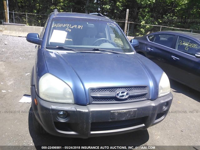 KM8JN12D95U149028 - 2005 HYUNDAI TUCSON GLS/LX BLUE photo 6