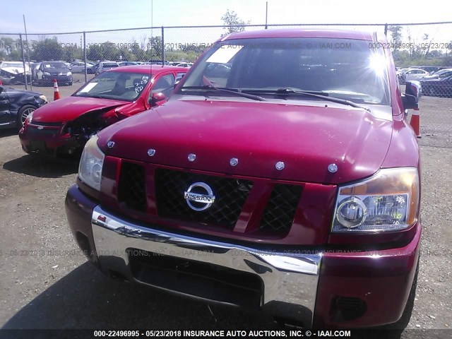 1N6BA07D88N326056 - 2008 NISSAN TITAN XE/SE/LE RED photo 6