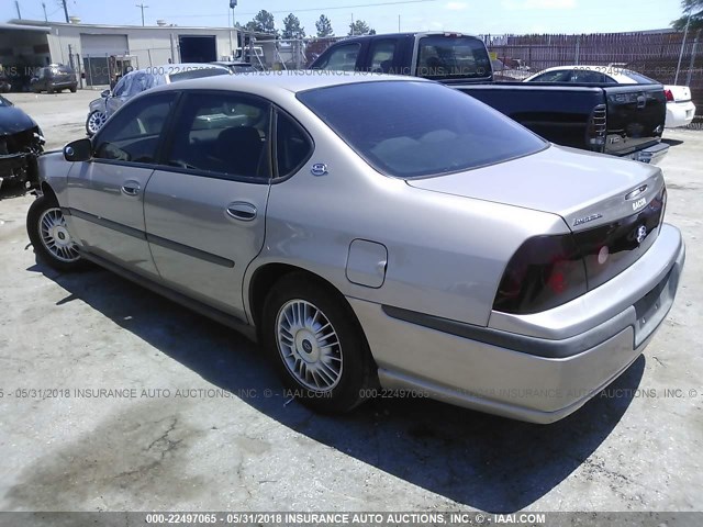 2G1WF52E919356218 - 2001 CHEVROLET IMPALA BEIGE photo 3