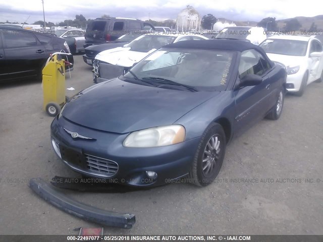 1C3EL65U51N663374 - 2001 CHRYSLER SEBRING LIMITED BLUE photo 2