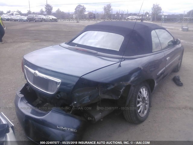 1C3EL65U51N663374 - 2001 CHRYSLER SEBRING LIMITED BLUE photo 4