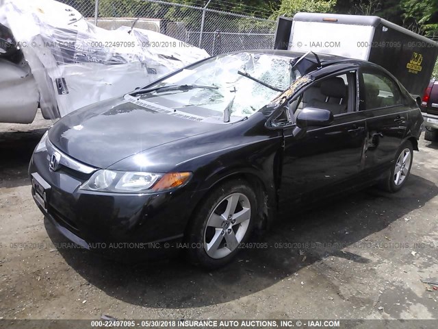 2HGFA16988H328987 - 2008 HONDA CIVIC EXL BLACK photo 2