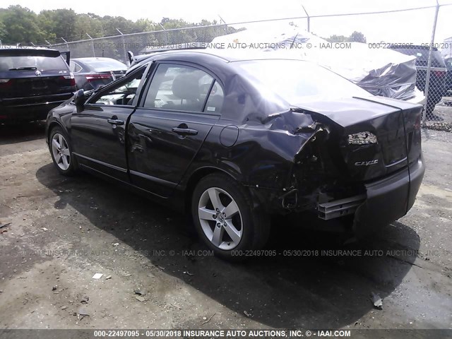 2HGFA16988H328987 - 2008 HONDA CIVIC EXL BLACK photo 3