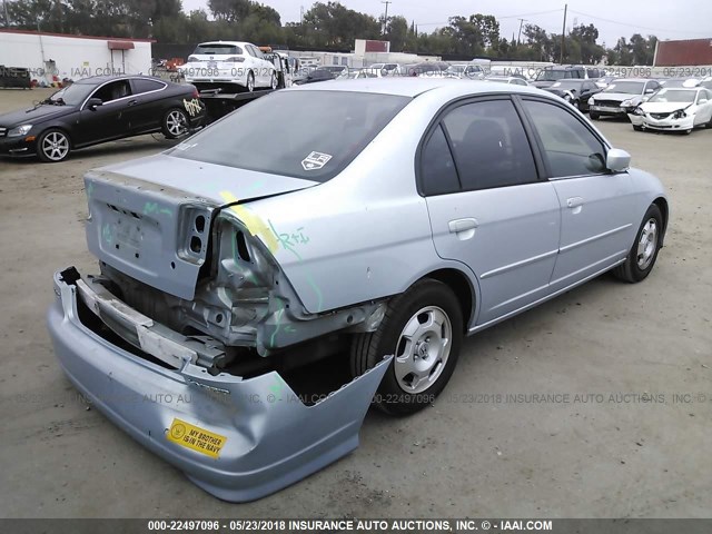 JHMES96665S026838 - 2005 HONDA CIVIC HYBRID Light Blue photo 4