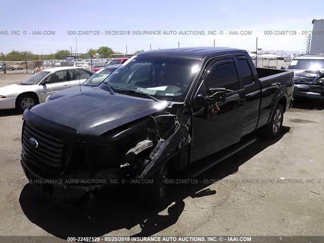 1FTFX1CV7AKE32416 - 2010 FORD F150 SUPER CAB BLACK photo 2