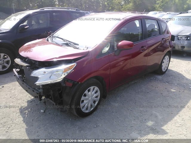 3N1CE2CP8FL444812 - 2015 NISSAN VERSA NOTE S/S PLUS/SV/SL/SR RED photo 2