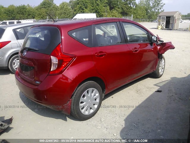 3N1CE2CP8FL444812 - 2015 NISSAN VERSA NOTE S/S PLUS/SV/SL/SR RED photo 4