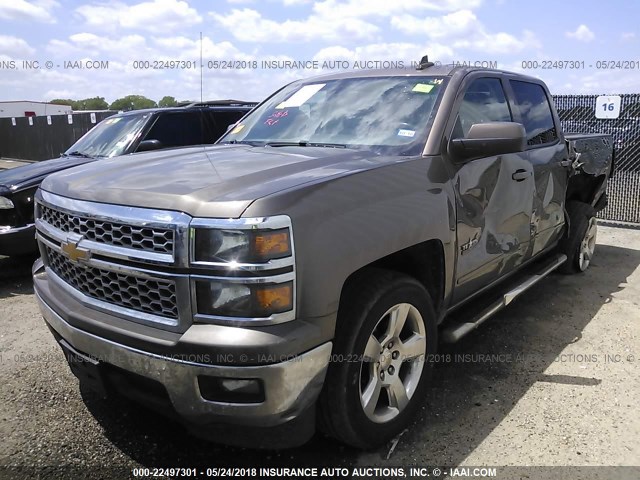 3GCPCREC2FG378239 - 2015 CHEVROLET SILVERADO C1500 LT BROWN photo 2