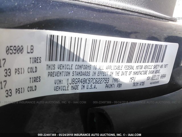 1J8GR48K97C622793 - 2007 JEEP GRAND CHEROKEE LAREDO/COLUMBIA/FREEDOM 绿色 照片 9