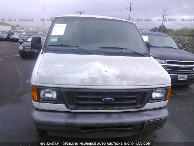 1FTRE14293HB68803 - 2003 FORD ECONOLINE E150 VAN WHITE photo 6