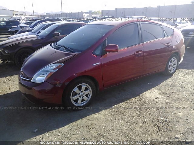 JTDKB20UX93465608 - 2009 TOYOTA PRIUS RED photo 2