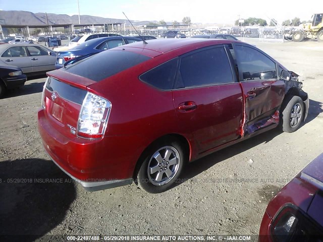 JTDKB20UX93465608 - 2009 TOYOTA PRIUS RED photo 4