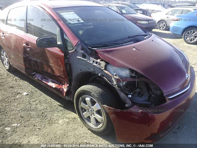 JTDKB20UX93465608 - 2009 TOYOTA PRIUS RED photo 6