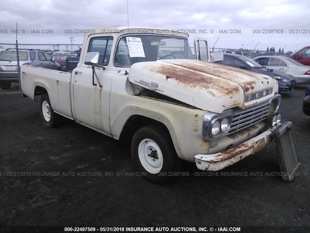 F10C9R36173 - 1959 FORD F100 BEIGE photo 1