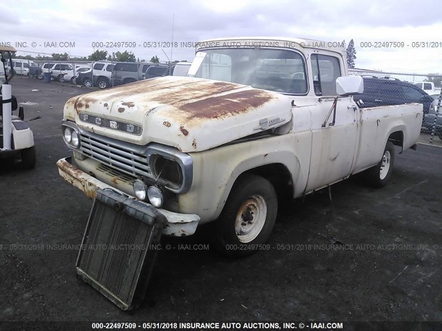 F10C9R36173 - 1959 FORD F100 BEIGE photo 2