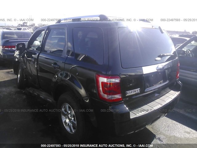 1FMCU0E70CKC67571 - 2012 FORD ESCAPE LIMITED BLACK photo 3