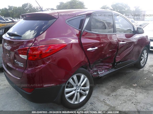 KM8JU3ACXDU772762 - 2013 HYUNDAI TUCSON GLS/LIMITED RED photo 6