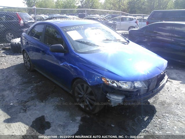 KNAFW4A36A5116393 - 2010 KIA FORTE SX BLUE photo 1