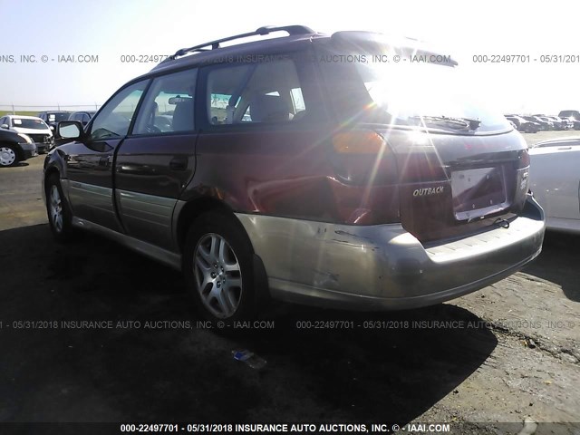 4S3BH665X27620758 - 2002 SUBARU LEGACY OUTBACK BURGUNDY photo 3