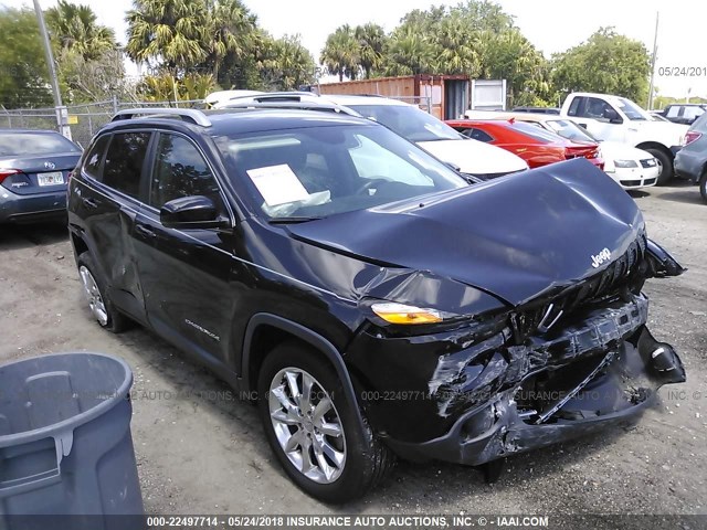 1C4PJLDB7EW185225 - 2014 JEEP CHEROKEE LIMITED BLACK photo 1