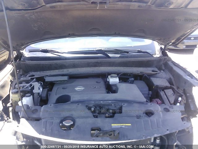 5N1AR2MN0DC631195 - 2013 NISSAN PATHFINDER S/SV/SL/PLATINUM 黑色 照片 10