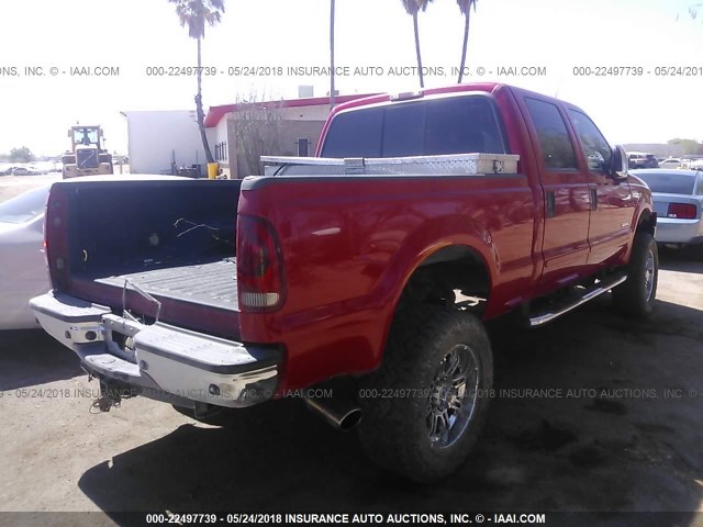 1FTWW31PX6ED45540 - 2006 FORD F350 SRW SUPER DUTY RED photo 4