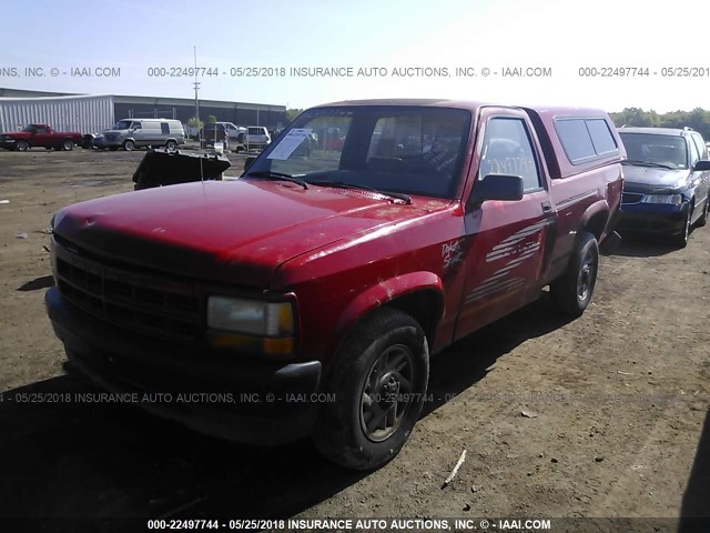 1B7FL26X6PS198809 - 1993 DODGE DAKOTA RED photo 2