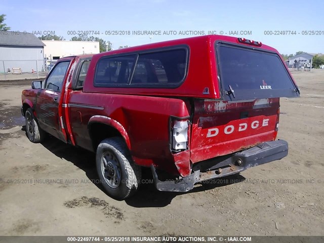 1B7FL26X6PS198809 - 1993 DODGE DAKOTA RED photo 3