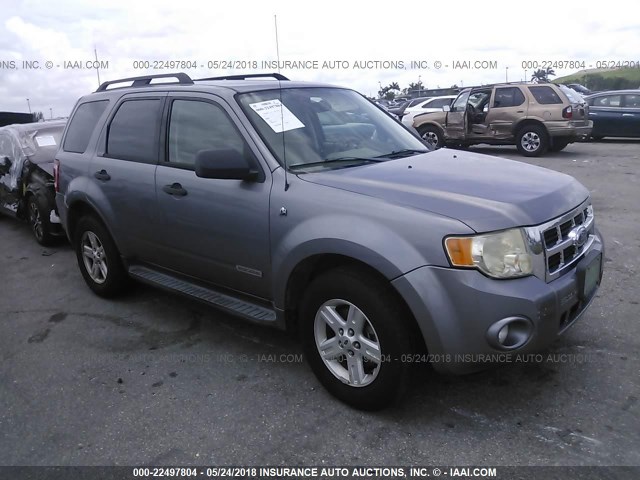 1FMCU59HX8KB07852 - 2008 FORD ESCAPE HEV GRAY photo 1